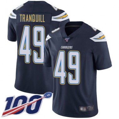 Los Angeles Chargers NFL Football Drue Tranquill Navy Blue Jersey Youth Limited #49 Home 100th Season Vapor Untouchable->los angeles chargers->NFL Jersey